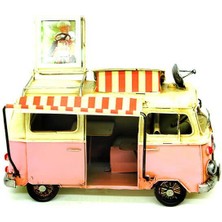 Mevafa Dekoratif Metal Minibüs Çerçeveli ve Tenteli Vintage Hediyelik