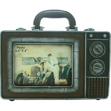 Mevafa Dekoratif Metal Çerçeve Televizyon Temalı Vintage Hediyelik