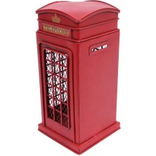 Mevafa Dekoratif Metal Telefon Kulübesi Kumbaralı Biblo Hediyelik Kumbara