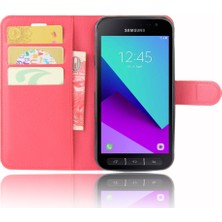 Seashell Digital Samsung Galaxy Xcover 4s/xcover Için Litchi Cilt Cüzdan Deri Koruma Kılıfı 4 G390F - Kırmızı (Yurt Dışından)