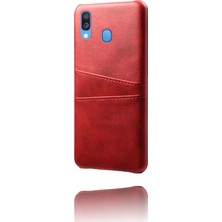 Seashell Digital Samsung Galaxy A40 Pu Deri Kaplamalı Pc Ikili Kart Yuvalı Mobil Muhafaza - Kırmızı (Yurt Dışından)