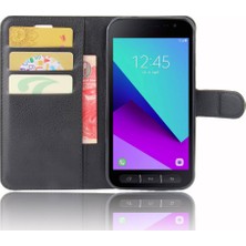 Seashell Digital Samsung Galaxy Xcover 4s/xcover Için Litchi Cilt Cüzdan Deri Stand Kılıfı 4 G390F - Siyah (Yurt Dışından)