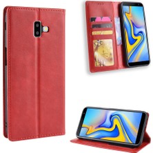 Seashell Digital Samsung Galaxy J6+ - Kırmızı Için Vintage Style Deri Oto Emirli Cüzdan Kabuğu (Yurt Dışından)