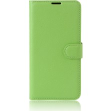 Seashell Digital Samsung Galaxy Xcover 4s/xcover Için Litchi Skin Cüzdan Deri Folio Kılıfı 4 G390F - Yeşil (Yurt Dışından)