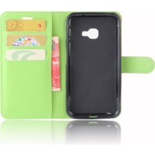 Seashell Digital Samsung Galaxy Xcover 4s/xcover Için Litchi Skin Cüzdan Deri Folio Kılıfı 4 G390F - Yeşil (Yurt Dışından)