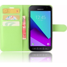 Seashell Digital Samsung Galaxy Xcover 4s/xcover Için Litchi Skin Cüzdan Deri Folio Kılıfı 4 G390F - Yeşil (Yurt Dışından)