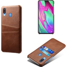 Seashell Digital Samsung Galaxy A40 Pu Deri Kaplamalı Pc Ikili Kart Yuvaları ile Mobil Muhafaza - Kahverengi (Yurt Dışından)