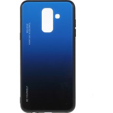 Seashell Digital Samsung Galaxy A6 Plus /j8 Için Gradyan Renkli Cam+Pc+Tpu Telefon Kasası - Mavi /siyah (Yurt Dışından)