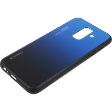 Seashell Digital Samsung Galaxy A6 Plus /j8 Için Gradyan Renkli Cam+Pc+Tpu Telefon Kasası - Mavi /siyah (Yurt Dışından)