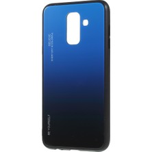 Seashell Digital Samsung Galaxy A6 Plus /j8 Için Gradyan Renkli Cam+Pc+Tpu Telefon Kasası - Mavi /siyah (Yurt Dışından)