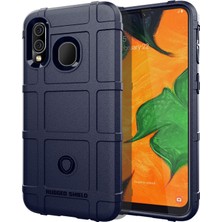 Seashell Digital Samsung Galaxy A40 - Mavi Için Anti -Shock Square Grid Doku Tpu Kılıfı (Yurt Dışından)