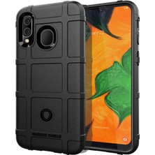 Seashell Digital Samsung Galaxy A40 - Siyah Için Anti -Shock Square Grid Doku Tpu Kılıfı (Yurt Dışından)