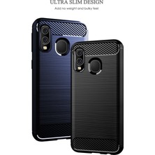 Seashell Digital 1.8mm Isı Dağılımı Tpu Kılıfı Ultra Ince Scratch -Dayanıklı Karbon Fiber Doku Samsung Galaxy A40 Için Fırçalanmış Yüzey Telefon Kapağı - Siyah (Yurt Dışından)