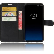 Seashell Digital Samsung Galaxy S8 Için Plus Lychee Litchi Cilt Cüzdan Deri Deri Stand Kılıfı Manyetik Toka Kapatma - Siyah (Yurt Dışından)