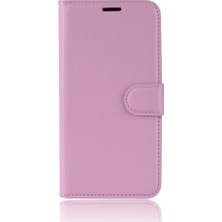 Seashell Digital Samsung Galaxy Için Litchi Skin Manyetik Deri Stand Kılıfı J4+ - Pembe (Yurt Dışından)