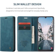 Seashell Digital Folio Flip Otomatik Emici Deri Cüzdan Standı Samsung Galaxy A40 - Mavi Için (Yurt Dışından)