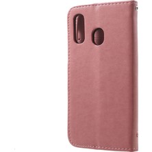 Seashell Digital Samsung Galaxy A40 Için Baskı Kelebek Çiçek Standı Cüzdan Deri Kılıf Kılıfı - Pembe (Yurt Dışından)