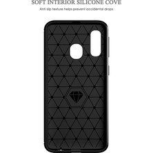 Seashell Digital 1.8mm Isı Dağılımı Tpu Kasası Ultra Ince Çizilmeye Dayanıklı Karbon Fiber Doku Samsung Galaxy A40 Için Fırçalanmış Yüzey Telefon Kapağı - Kırmızı (Yurt Dışından)