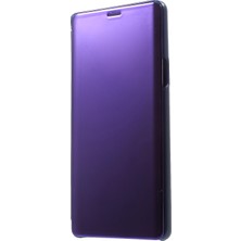 Seashell Digital Samsung Galaxy Note9 N960 - Stand Için Pencere Kaplamalı Ayna Yüzey Deri Aksesuar Kabuğu Görüntüle - Koyu Mor (Yurt Dışından)