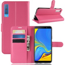 Seashell Digital Cüzdan Stand Tasarımı ile Samsung Galaxy A7 Için Litchi Skin Pu Deri Koruma Telefon Kabuğu - Gül (Yurt Dışından)