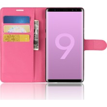 Seashell Digital Litchi Doku Cüzdan Stand Deri Kabuk Kılıfı Samsung Galaxy Note 9 - Gül (Yurt Dışından)