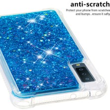 Seashell Digital Samsung Galaxy A7/A750 Için Glitter Tozu Quicksand ve Şok Geçirmez Tpu Jel Kapağı - Mavi (Yurt Dışından)