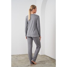 Pjs 24524 Kadın Düğmeli Pijama Takım