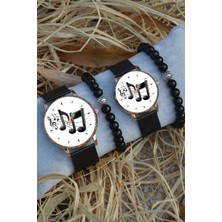 Stony Çift Saatleri Sevgili Saati Nota Tasarımlı Çift Kol Saatleri