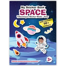 Mert Bebek My Sticker Book '' Space'' , Tükenmeyen Sticker Kitabı Uzay