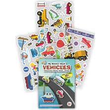 Mert Bebek My Sticker Book '' Vehicles'' , Tükenmeyen Sticker Kitabı Taşıtlar