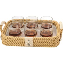 Tienda By Jale Viski Bardaklı Tepsi – Marin Tarzında Yat & Tekne ve Bahçe Sunum Aksesuarı