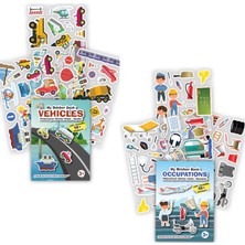 Mert Bebek My Sticker Book '' Taşıtlar-Meslekler'' , 2’li Set Tükenmeyen Sticker Kitabı