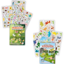 Mert Bebek My Sticker Book '' Böcekler-Dinozorlar'' , 2’li Set Tükenmeyen Sticker Kitabı