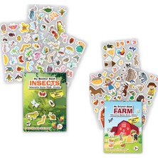 Mert Bebek My Sticker Book '' Böcekler-Çiftlik'' ,  2’li Set Tükenmeyen Sticker Kitabı