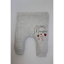 Linora Baby Love Music Işlemeli Bandanalı 3'lü Kız Bebek Takımı