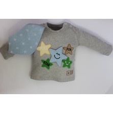 Linora Baby Happy Stars Işlemeli Fularlı 3'lü Bebek Takımı