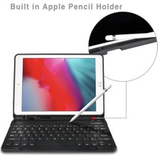 FUJİMAX Apple iPad Pro 10.5 Inç Kılıf Seri A1701,A1709,A1852 Yatay Standlı Kalem Bölmeli Bluetooth Klavyeli Deri Kapaklı Kılıf