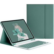 FUJİMAX Apple iPad 10.nesil 10.9 2022 Kılıf Seri A2696,A2757,A2777 Yatay Standlı Kalem Bölmeli Bluetooth Klavyeli Deri Kapaklı Kılıf