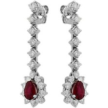 Sirius Pırlanta Pırlanta ve Damla Yakut Taşlı Su Yolu Anturaj Küpe 0410E0003