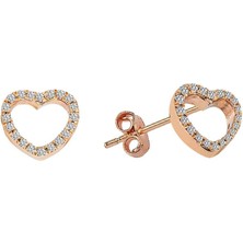 Sirius Pırlanta Pırlanta Taşlı Amor Kalp Küpe 0405E0026