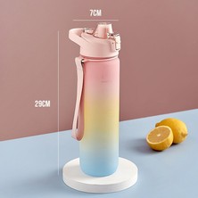 Zshskj 1000ML Taşınabilir Spor Su Şişesi - Gümüş / Gri (Yurt Dışından)