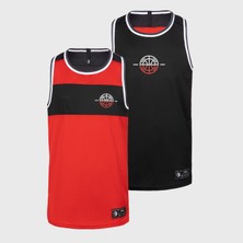Decathlon Tarmak Çocuk Çift Taraflı Kolsuz Basketbol Forması - Siyah / Kırmızı - T500R