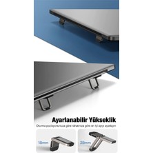 Baseus Çinko Alaşım 2 Adet Set 5mm Yükseklik Ayarlı Laptop Standı Macbook Notebook Ipad Stand Ayağı