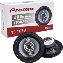 Premıo TS-1638 240 Watt 16 cm Tweeterlı Oto Hoparlör 2li Takım