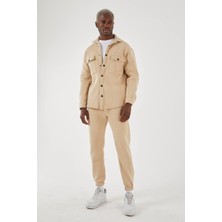 Akçaylar Regular Fit 3 Iplik Içi Polarlı Çıt Çıt Kapamalı Kapak Cepli Bel ve Paça Lastikli Eşofman Takımı