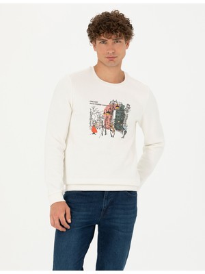 Pierre Cardin Erkek Ekru Regular Fit Sweatshirt 50276187-VR019