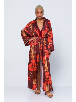 Exclusive Pole Zambak Desen Kimono