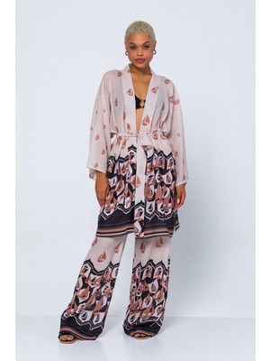 Exclusive Pole Tekne Desenli Kimono