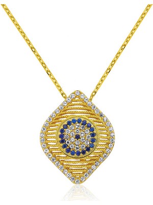 Mevafa 925 Ayar Gümüş Nazar Kadın Gümüş Kolye