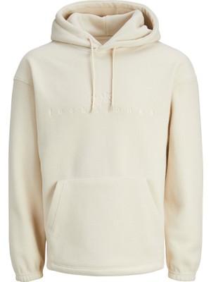 Jack & Jones Jorsilverlake Fleece Hood Erkek Bej Sweatshirt 12242470-Beige